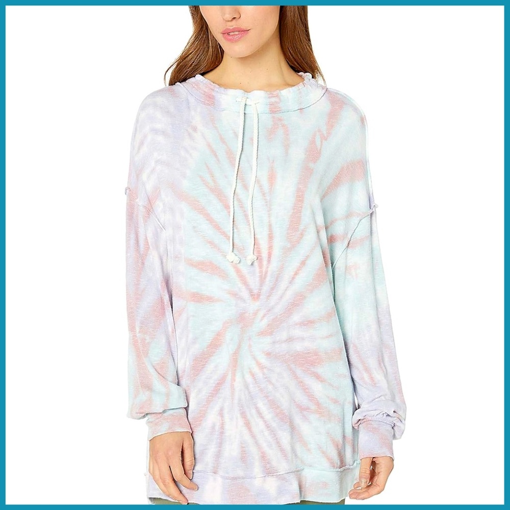 Free People Tie Dye Sweater Drawstring Top